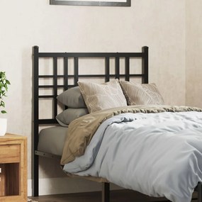 vidaXL Tăblie de pat metalică, negru, 75 cm