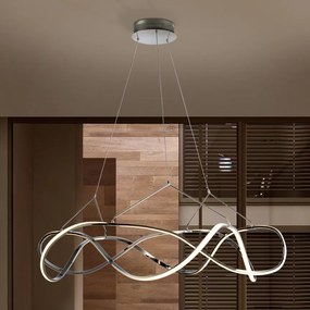 Lustra LED dimabila cu telecomanda design XL ultra-modern Molly crom 110cm