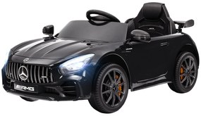 AIYAPLAY Mașină electrică pentru copii, Mercedes, 3-5 km/h, telecomandă, lumină & muzică, Negru | Aosom Romania