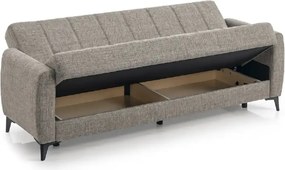 Canapea extensibila cu lada de depozitare living 215x85x90 cm – stofă, maro – Hilton
