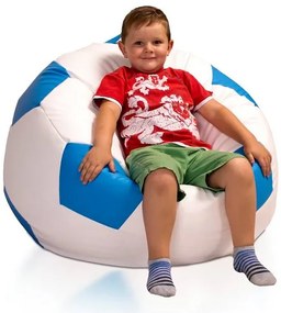 Fotoliu puf Futbal XXL (Alb + Albastru). 1054532