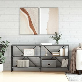 vidaXL Masă consolă, gri sonoma, 160x30x75 cm, lemn prelucrat și fier