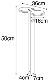 Lampă de exterior cu picior maro ruginiu 50 cm incl. LED 2 lumini IP44 - Esmee