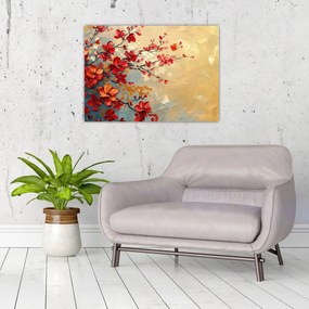 Tablou pe sticlă - Copac înflorit (70x50 cm)