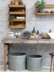 Etajera din lemn, cu 4 rafturi, aspect rustic