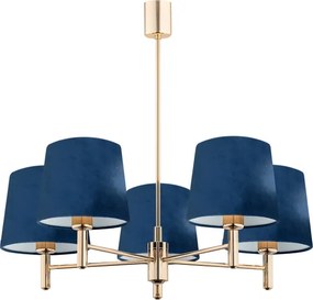 Brilagi - Candelabru pe tijă MONTE, 5xE27/60W/230V, albastru/auriu