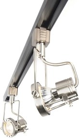 Sistem inteligent de șină monofazat negru cu oțel incl. 5 WiFi GU10 - Iconic Suplux