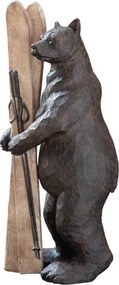 Figurină din rășină urs cu schiuri, H32,5 cm
