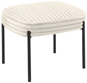 Fotoliu cu taburet crem cu tapițerie din catifea reiată Jerry – Støraa