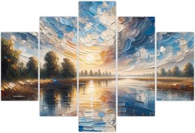 Tablou - Pictură cu soarele deasupra apei (150x105 cm)