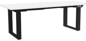 Masă înălțime reglabilă OfficeTech Strong 200 x 80 cm, picioare negre, alb