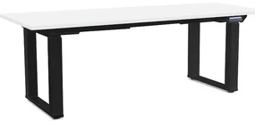 Masă înălțime reglabilă OfficeTech Strong 200 x 80 cm, picioare negre, alb