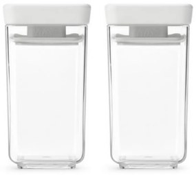Set 2 borcane pentru condimente Brabantia Tasty+ Stackable 1008884, 150 ml, Fara BPA, Capac, Transparent/Gri deschis