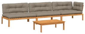 3209455 vidaXL Set canapele de grădină cu perne din paleți 4 piese lemn acacia