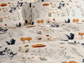 Set lenjerie cocolino PAPAVA crem + cearsaf Cocolino microplus cu elastic SOFT 180x200 cm alb, pat dublu