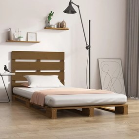 3190498 vidaXL Cadru de pat Single 3FT maro miere 90x190 cm lemn masiv de pin