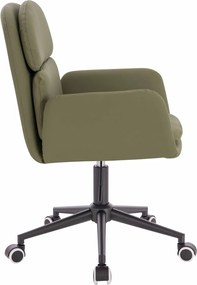 HR480K Scaun Khaki Piele Ecologica Premium Soft cu Bază Neagră