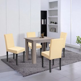 Set de masă Leon 4+1 stejar York-bej