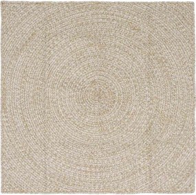 vidaXL Covoare de zonă Pătrat Natural și Alb 160 x 160 cm Iută