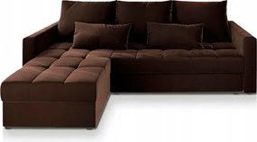 Canapea coltar extensibil ZENOVA 220 x 140 cm, reversibila – maro
