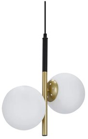 Lustră aurie cu abajur din sticlă 32.5x15 cm Duo – Candellux Lighting