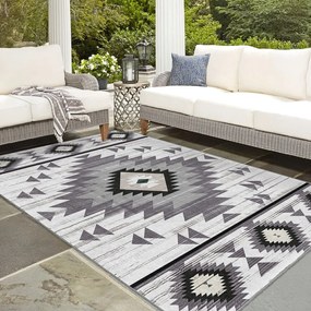 Covor tip traversă gri deschis lavabil 80x200 cm Ethnic Geo – Mila Home