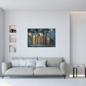 Tablou cu pădure înzăpezită (90x60 cm)