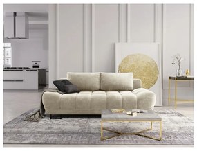 Canapea extensibilă cu 3 locuri și tapițerie de catifea Windsor &amp; Co Sofas Cirrus, bej