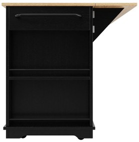 Insulă de bucătărie cu blat rabatabil, Negru | Aosom Romania