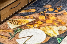 ANDRE 9009 covor lavabil Gustări bucatarie anti-alunecare - maro / galben