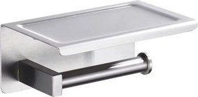 Suport hartie igienica Balneo Qube cu raft inox periat