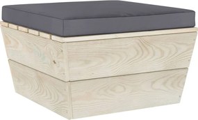 vidaXL Taburet de grădină din paleți cu pernă, lemn de molid tratat