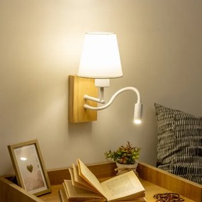 Lampă LED de perete Brilagi NUBILA WOOD 1xE27/25W/230V + LED/3W stejar/alb