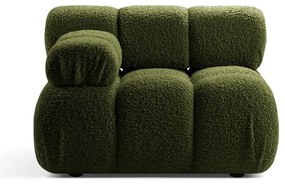 Modul pentru canapea modulară verde cu tapițerie din țesătură bouclé (cu colț pe partea stângă ) Bellis – Micadoni Home