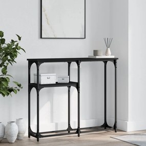 vidaXL Masă consolă, negru, 90x22,5x75 cm, lemn prelucrat