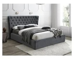 Pat Dormitor CARVEN Catifea Bluvel 14 Gri 160X200 cm