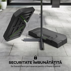 Outsunny Set 2 Greutăți pentru Baza Umbrelei, Bază pentru Umbrelă din HDPE, Reumplibilă cu 80 kg Apă sau 105 kg Amestec Nisip și Apă, 101x101x12 cm, Negru | Aosom Romania