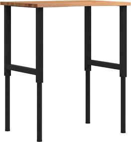 vidaXL Banc lucru maro 80x60x(71,5-98) cm lemn masiv stejar