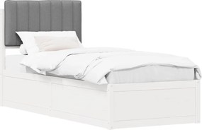 vidaXL Cadru de pat cu tăblie tapițată Gri deschis 80 x 200 cm