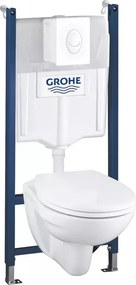 Set rezervor WC Grohe Solido 4 in 1 si clapeta alba Skate Air plus vas WC cu capac softclose