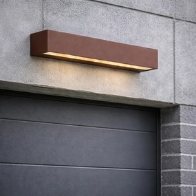 Lampă industrială de exterior de perete maro rugină 38cm incl. LED IP65 - Hannah