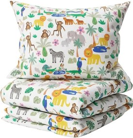 Lenjerie de pat din bumbac pentru copii JUNGLE DREAM TALES colorata, 100% bumbac Dimensiune lenjerie de pat: 70 x 80 cm | 140 x 200 cm