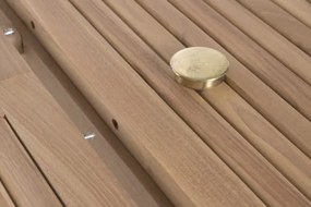 Masă dining pentru exterior extensibilă din lemn de tec 180–240 cm finisaj natural, „Malindi”