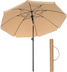Umbrelă SOLARA, Ø160 cm, maro deschis (taupe) SongmicsHome