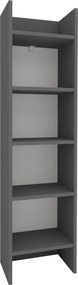 Biblioteca Neda, 5  Polite, Antracit, 53 x 35 x 198 cm