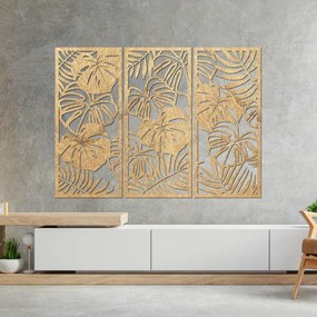 SENTOP | Pictură murală din trei piese cu frunză de monstera | TROPICI