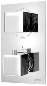 Baterie argintiu-lucios pentru duș încastrată (3 ieșiri) Latus – Sapho