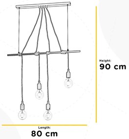 Lustră pe cablu ONLI WIRE 4xE27/15W/230V gri/alb