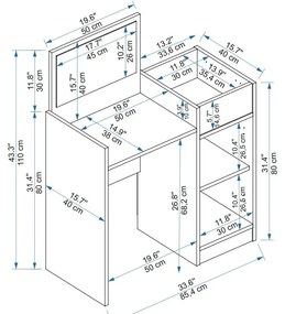 Măsuță de toaletă Kudopa 2 (alb) . 1094102