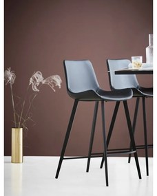Scaun de bar din imitație de piele DAN-FORM Denmark Hype, negru